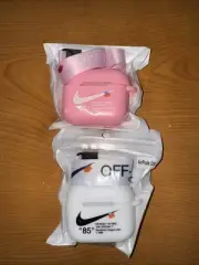 Apple AirPods 3rd Generation Nike Off White Cover Case Lot Of 2 White And Pink