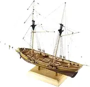 WUISOLQP Traditional Wooden Sailing Boat DIY Ship Assembly Model Rustic Home Decor, Type 2