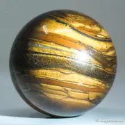 354g62mm Yellow Tiger Eye Sphere Crystal Ball Natural Quartz Healing Stone