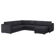 VIMLE crnr sofa-bed, 5-seat w chaise lng, Hillared anthracite