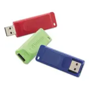 Verbatim Store 'n' Go USB Flash Drive, 16GB, Blue, Green, Red, 3/Pack