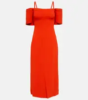 [Victoria Beckham] Victoria Beckham Off-shoulder cady midi dress AU 8 red