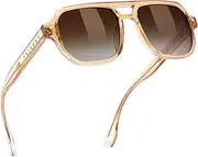 [FEISEDY] Polarized Aviator Sunglasses Women Men TR90 Acetate Frame Retro 70s Style B0203