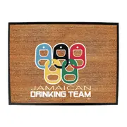 Alcohol Jamaican Drinking Team Rings - Funny Novelty Doormat Man Cave Floor mat