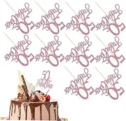 GLSTOY 10pcs Birthday Party Cake Topper Fifty Fabulous Cupcake Picks for Women Birthday Decorations Sparkly Cake Decoration for Celebrations and Anniversaries