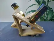 Table Top Wine Rack- 2 Bottle Holder- Stained and Laquered- White Oak