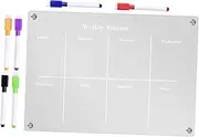 jojofuny Magnetic Whiteboard Kit 7 Fine Tip Markers Eraser Dry Erase Board for Fridge