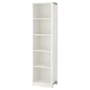 PAX Add-on corner unit with 4 shelves, white, 53x35x201 cm