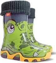 [DEMAR] Kids Boys Girls Wellies Rain Boots Warm Fleece-Lined Light Unisex Children Wellington Boots