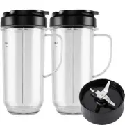 5-piece Magic Bullet Blender Cups, Tall 22oz Cup with Flip-Top To-Go Lid, Cro...
