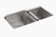 Kohler K-5282-NA Strive 36" Double Basin Undermount 16-Gauge Kitchen Sink