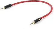 ROBAUN Dual 3.5mm Stereo Male Jack Cable Professional Audio Cable Microphone Speaker Sound Consoles Amplifier 0.3-30M(Red,0.5m)