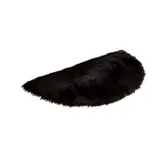 45X90cm Half Round Shaped Artificial Wool Fur Soft Plush Rug Carpet Mat Black Rugs