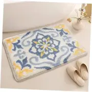 Vintage Floral Bath Rug Quick Drying and Non-Slip Bathroom Mat Soft Microfiber