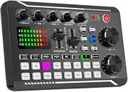 VOANZO Sound Effects Board Bluetooth Compatible Sound Card with Multiple Sound Effects Live Sound Card DJ Mixer Interface for Streaming Podcasts and Gaming