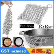 Stainless Steel Cast Iron Cleaner Chain mail Scrubber Cookware Home Kitchen Tool