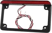 6" LED Motorcycle Rectangle License Plate Holder W/Tail Light Compatible with Harley Yamaha Suzuki Kawasaki Triumph Universal(Black)