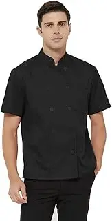[TOPTIE] Short Sleeve Chef Coat Jacket Lightweight Button Chef Uniform