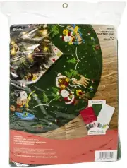 Bucilla Felt Tree Skirt Applique Kit 43" Round-Lodge Santa (Pack of 1)
