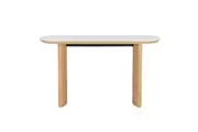 Raimon Furniture Bronya Rectangular Matte Ceramic Top Hallway Console Table Natural/White
