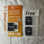 Micro SD Memoria 16GB Smart Card, High Speed. Free 2 Adapters.