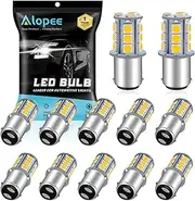 Alopee 1076 Led Bulb for RV Warm White BA15D Led Bulb DC 12 Volt 1076 Light Bulb for RV Interior Camper Light Bulbs Trailer Boat Light Bulbs 5050 18SMD Pack of 12