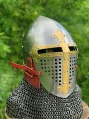 18ga Medieval Bascinet Helmet Knight Viking Helmet