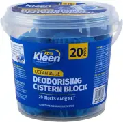 Xtra Kleen Toilet Deodorising Cistern Blocks, Ocean Blue, 40 g (Pack of 20)