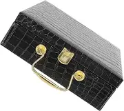 Gogogmee Portable PU Crocodile Pattern Humidor Storage Box with Lock and Handle Travel Container for Items Practical Design for Outdoor Use