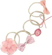 GARVALON 5 pcs Girl Bow Headbands Elastic Hair Accessories for Boy Girl Comfortable Stylish Decorative Hairbands for Unforgettable Moments