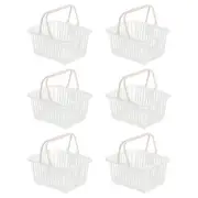 6PCS Mini Shopping Baskets with Handles Small Tiny Baskets, White