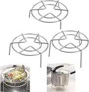 3 Pack Steam Rack,Stainless Steel Tall Trivets Multi-Functional High-Low Foot Triangle Pot Holder Heat Pad Steamer Rack for Electric Pressure Cooker Accessories（ 5inch ）