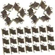 SHINEOFI American Flag Decor Charms 60pcs Metal Jewelry Charms for DIY Earrings Necklace Keychain