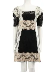 Black Sleeveless Lace Pattern Dress
