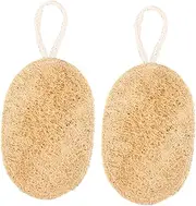 OATIPHO 2pcs Loofah Bowl Rag Kitchen Scrub Kitchen Scrubber Dish Sponges Dish Scrubber Sponge Cleaning Rags Wok Cleaning Brush Dishwashing Brush Wok Cleaner Bowl Washing Tools Loofah Khaki