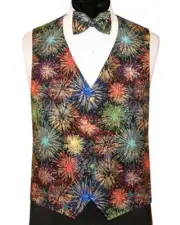 Men's Fireworks Tuxedo Vest and Bow Tie