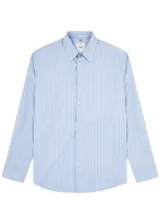 Oamc Mark Striped Cotton Shirt - Blue - M M