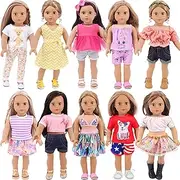 K.T. Fancy 10 Sets 18Inch Doll Clothes and Accessories Include Doll Clothing Dress Fit for 18 inch Dolls 18 Inch Girl Doll