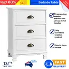 Artiss Bedside Table 3 Drawers Side Storage Cabinet Vintage Style Tables White