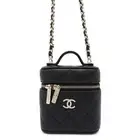 CHANEL Chain Shoulder Bag Vanity Case Small Matlasse Coco Mark Caviar Skin AP250