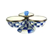 MacKenzie Childs Royal Check Enamel Triplicity New