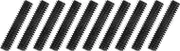 uxcell 10Pcs Fully All Threaded Rod, 1/4" Thread 20 Pitch 1-1/4" Length Carbon Steel Long Threaded Screw Threads Black Zinc Fully Studding Rod Bar for Furniture Garden Mounting Assembly