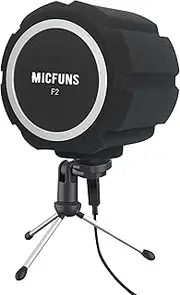 Micfuns F2 Professional Microphone Windscreens Pop Filter, Acoustic Filter for 45mm-60mm Recording Studios Microphones, Sound-Absorbing Foam that Reduces Noise and Reflections(BLACK0