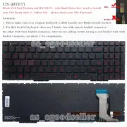 New for Asus Rog ZX53V ZX53VD ZX53VE ZX53EW Keyboard Red Backlit US QWERTY