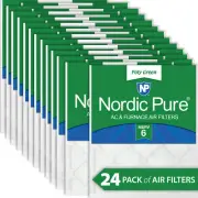 12x24x1 MERV 6 Poly Green AC Furnace Air Filter 24 Pack - Captures Dust/Pollen