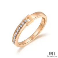 在飛比找Yahoo奇摩購物中心優惠-點睛品 愛情密語 11分 皮帶扣環 18K玫瑰金鑽石戒指
