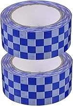 KALLORY 2Rolls Retro Checkerboard Duct Tape Patterned Packing Sealing Tape for DIY Projects Heavy Duty Packaging Office Home Use BOPP Material