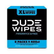 DUDE WIPES XL Flushable Wipes, Fragrance Free, 8 ct., 400 wipes SHIPPING USA