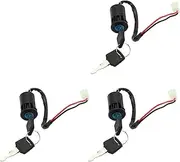 3 Set ATV Ignition Key Switch Universal 2 Wires Ignition Keys Start Switch Lock Key for ATV Go Kart Scooter Motorcycle