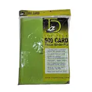 Top Deck 500 Card Ringless Zip Around Binder 9 Pocket Pages Side Load Green NEW